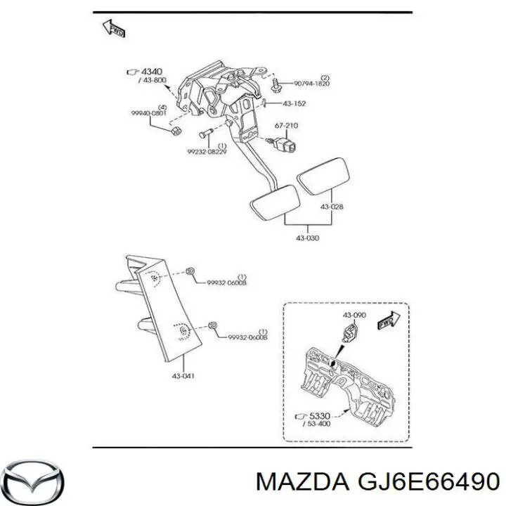 GJ6E66490 Mazda датчик включення стопсигналу