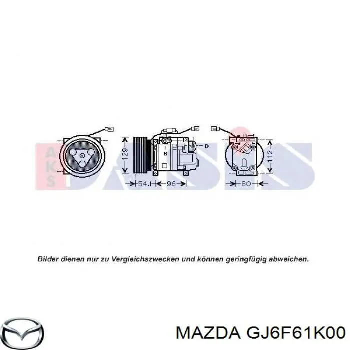 Компресор системи кондиціювання Mazda GJ6F61K00 ціна, від 63.34 USD