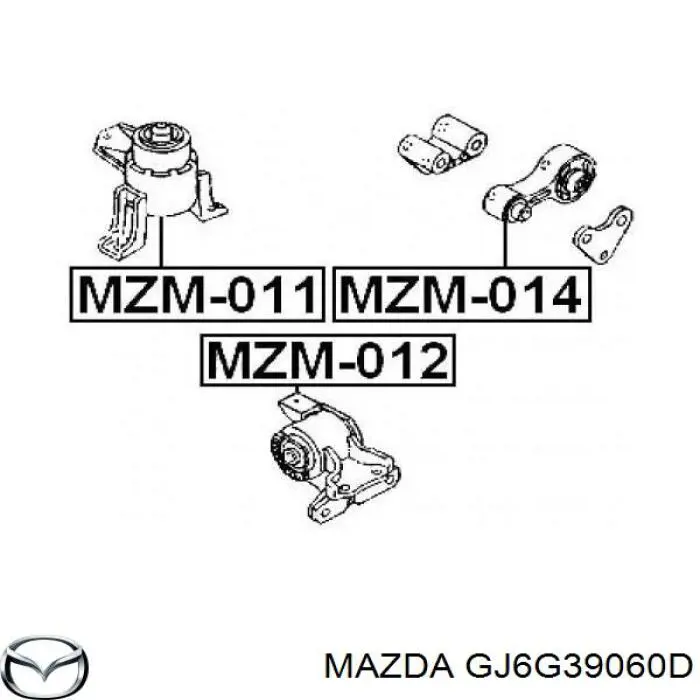 GJ6G39060D Mazda подушка (опора двигуна, права)