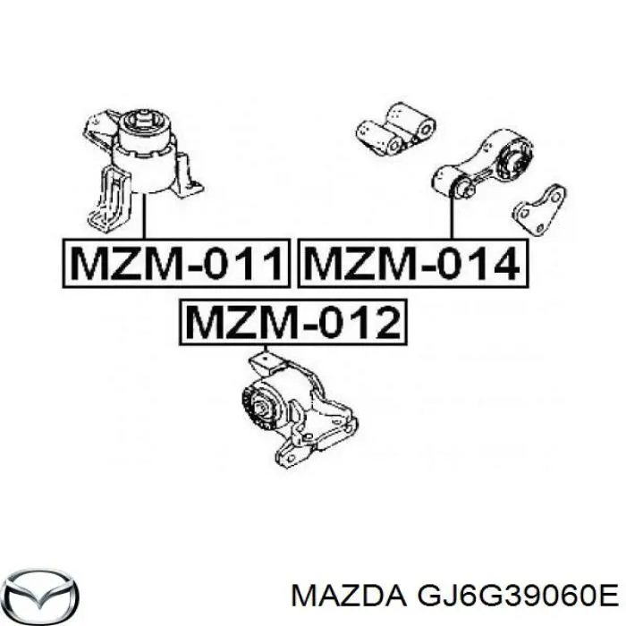 GJ6G39060E Mazda подушка (опора двигуна, права)