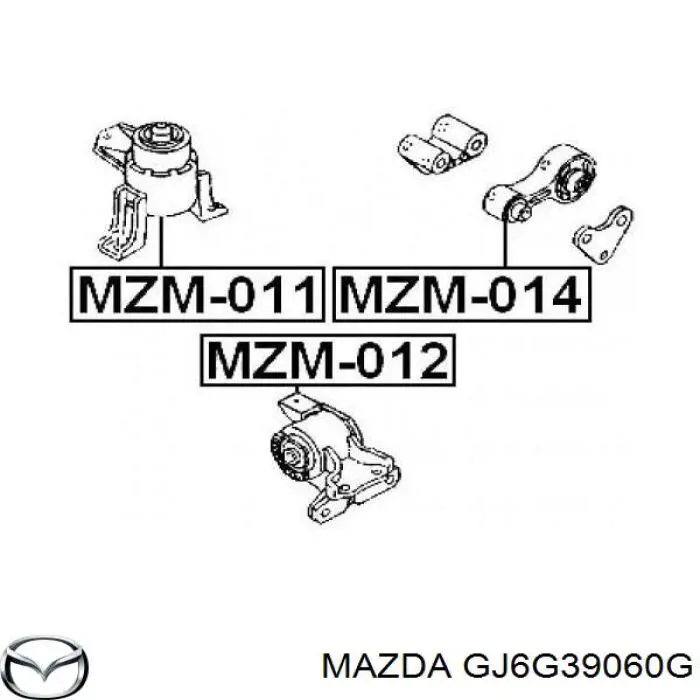 Права подушка двигуна Mazda GJ6G39060G ціна, від 37.37 USD