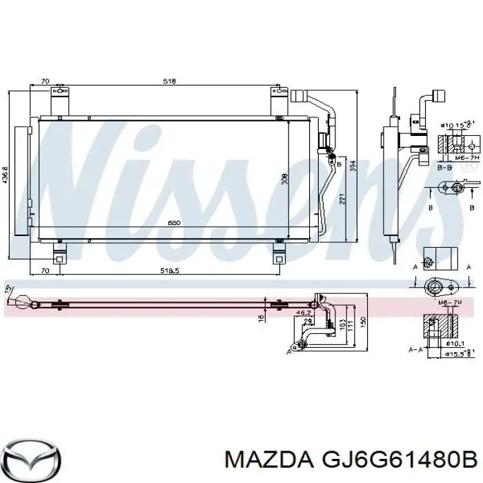 GJ6G61480B Mazda радіатор кондиціонера