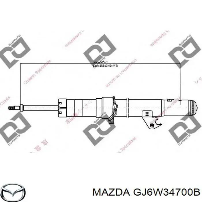 Купити GJ6W34700B Mazda Амортизатор передній, правий
