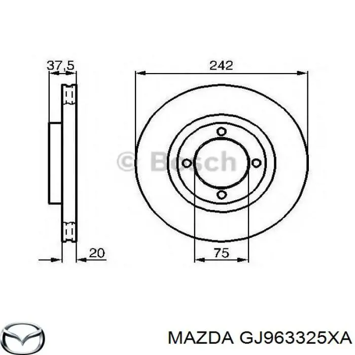 GJ963325XA Mazda диск гальмівний передній