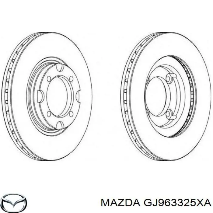 Диск переднього гальма Mazda GJ963325XA ціна, від 23.58 USD