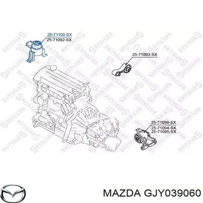 Купити GJY039060 Mazda Подушка (опора) двигуна, права