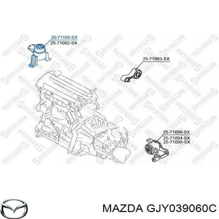 GJY039060C Mazda подушка (опора двигуна, права)