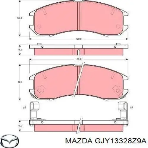 Гальмівні колодки Mazda GJY13328Z9A ціна, від 15.50 USD