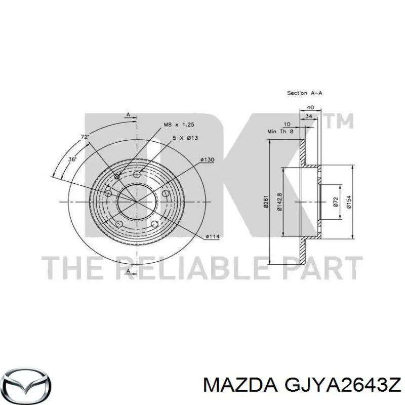 Купити GJYA2643Z Mazda Задні колодки