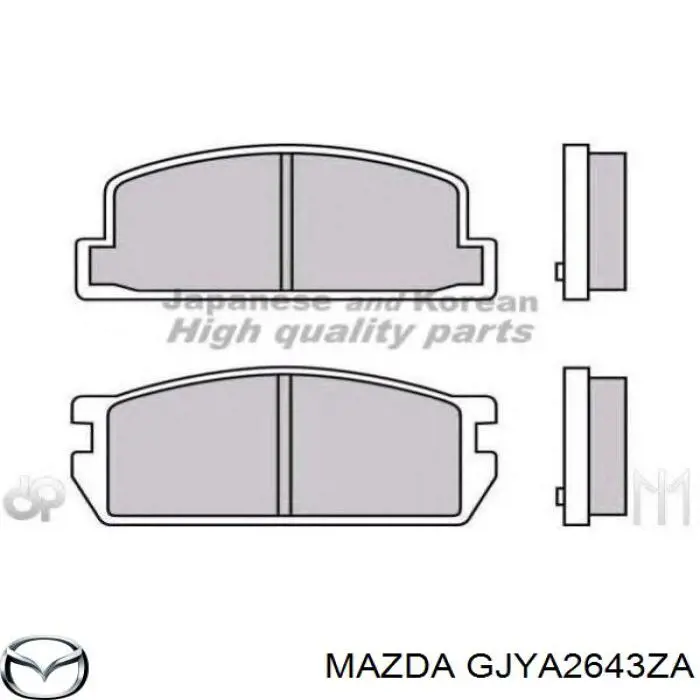 GJYA2643ZA Mazda колодки гальмові задні, дискові