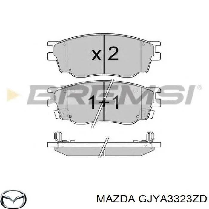 Гальмівні колодки Mazda GJYA3323ZD ціна, від 19.88 USD