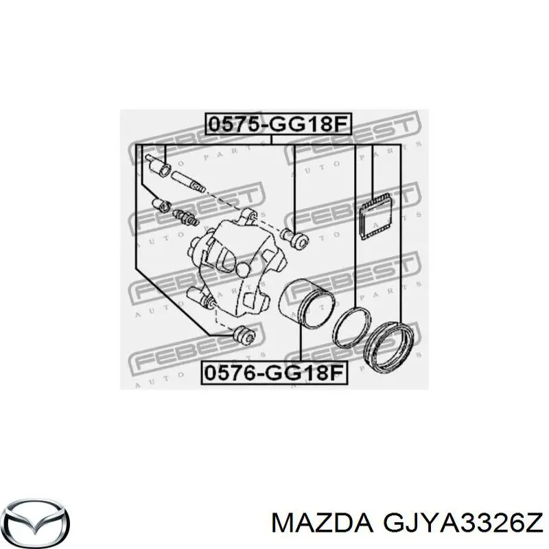 Ремкомплект супорту гальмівного переднього Mazda GJYA3326Z ціна, від 5.62 USD