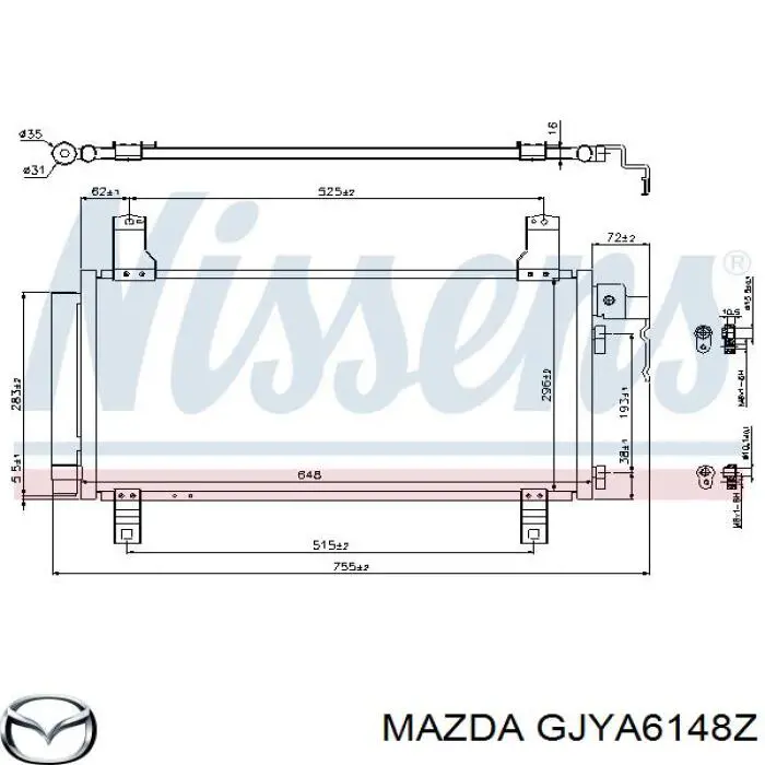 GJYA6148Z Mazda радіатор кондиціонера