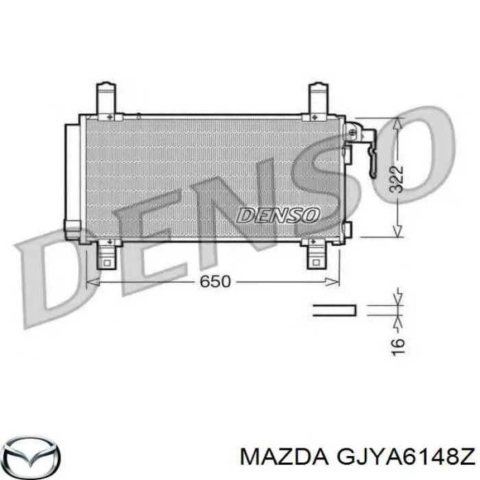 Конденсатор кондиціонера Mazda GJYA6148Z ціна, від 44.00 USD