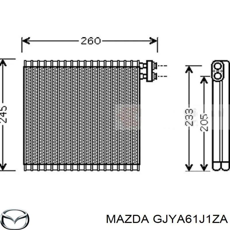 GJYA61J1ZA Mazda радіатор кондиціонера салонний, випарник