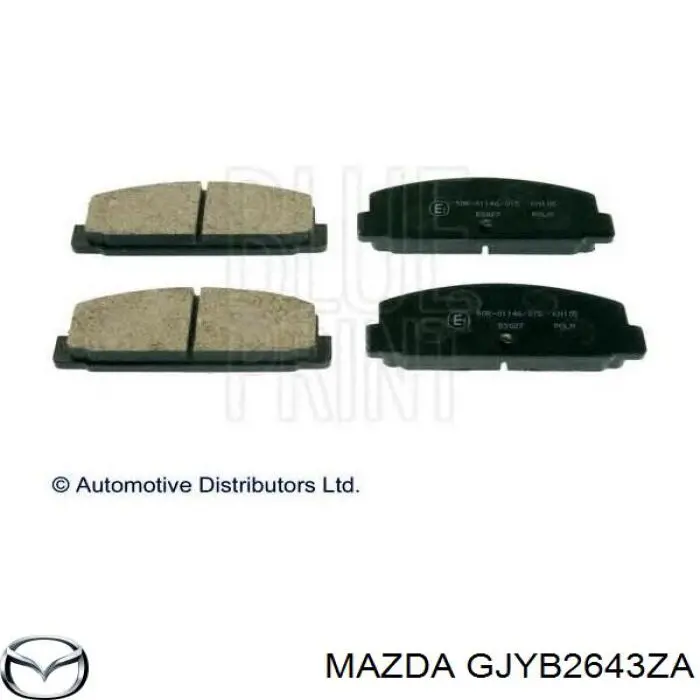 GJYB2643ZA Mazda колодки гальмові задні, дискові