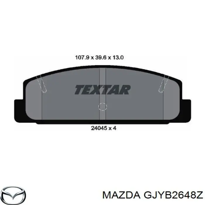 Задні гальмівні колодки Mazda GJYB2648Z ціна, від 19.27 USD