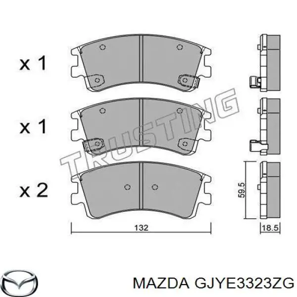 GJYE3323ZG Mazda колодки гальмівні передні, дискові