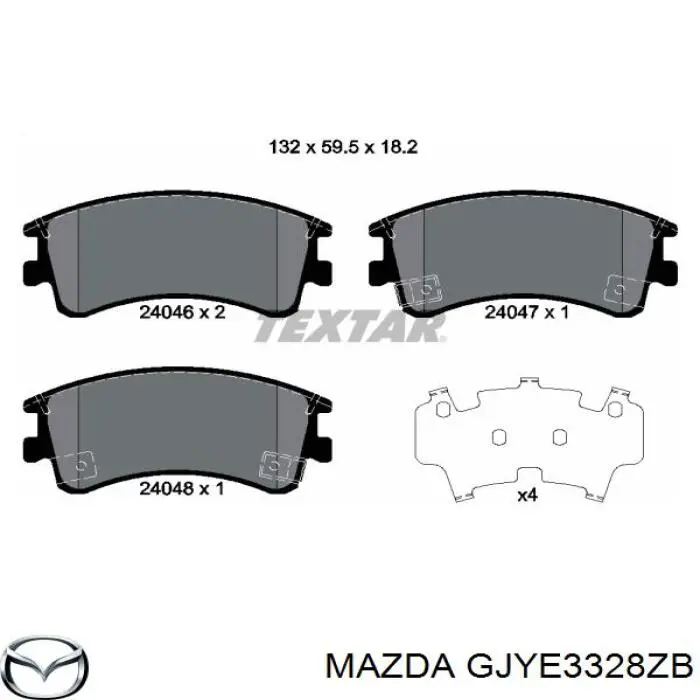 Колодки гальмівні передні, дискові GJYE3328ZB Mazda