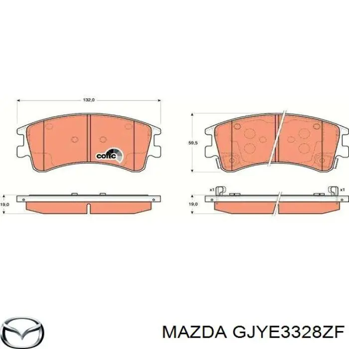 Купити GJYE3328ZF Mazda Колодки гальмівні передні, дискові