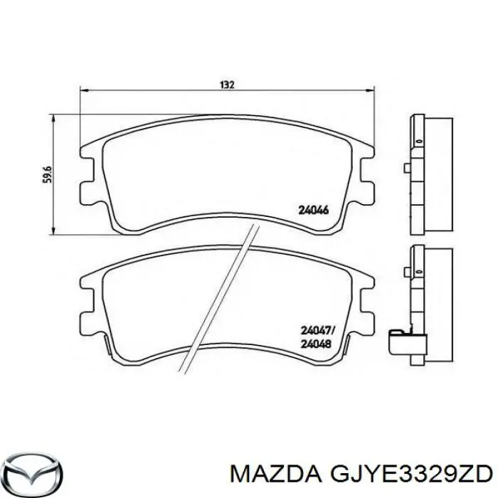 Колодки гальмівні передні, дискові GJYE3329ZD Mazda