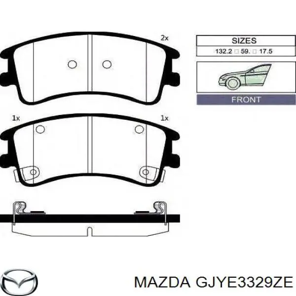 Купити GJYE3329ZE Mazda Колодки гальмівні передні, дискові