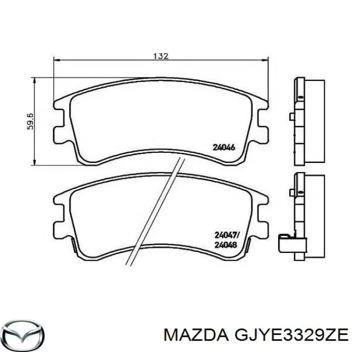 Передні тормозні колодки GJYE3329ZE Mazda