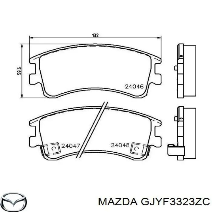 Колодки гальмівні передні, дискові GJYF3323ZC Mazda