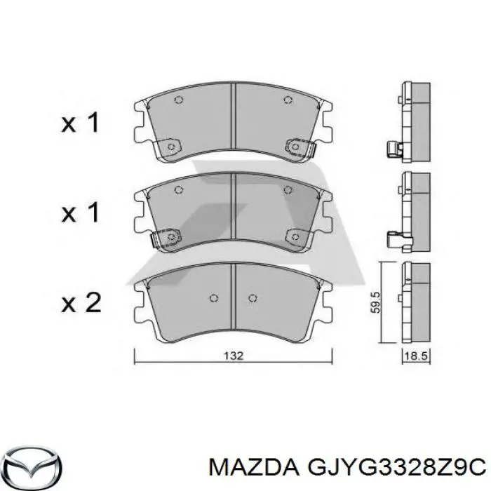GJYG3328Z9C Mazda колодки гальмівні передні, дискові