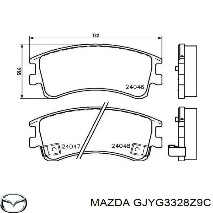Гальмівні колодки Mazda GJYG3328Z9C ціна, від 25.42 USD