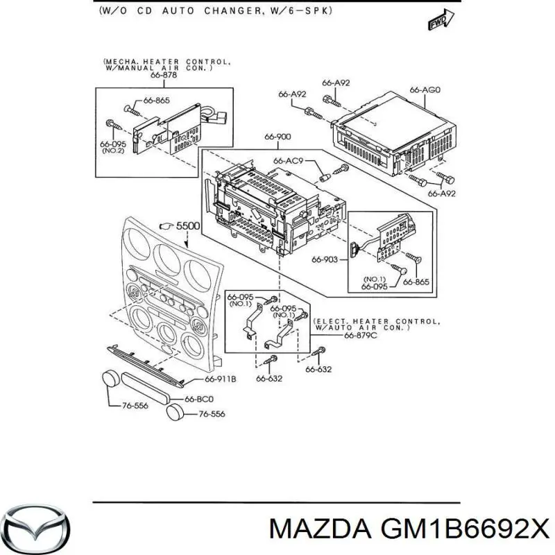 GM1B6692X Mazda Підсилювач звуку аудіосистеми