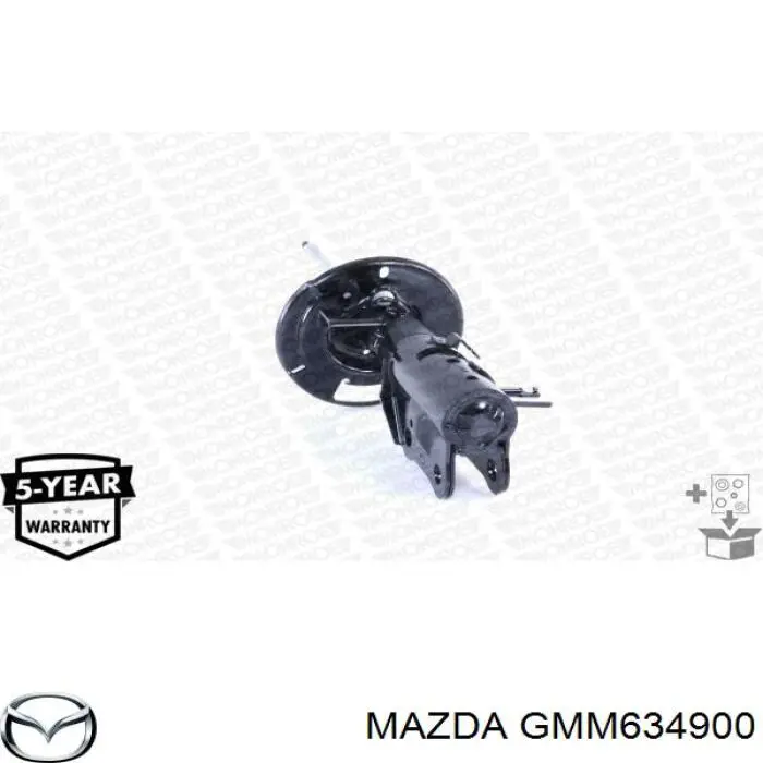 Амортизатор передній, лівий GMM634900 Mazda