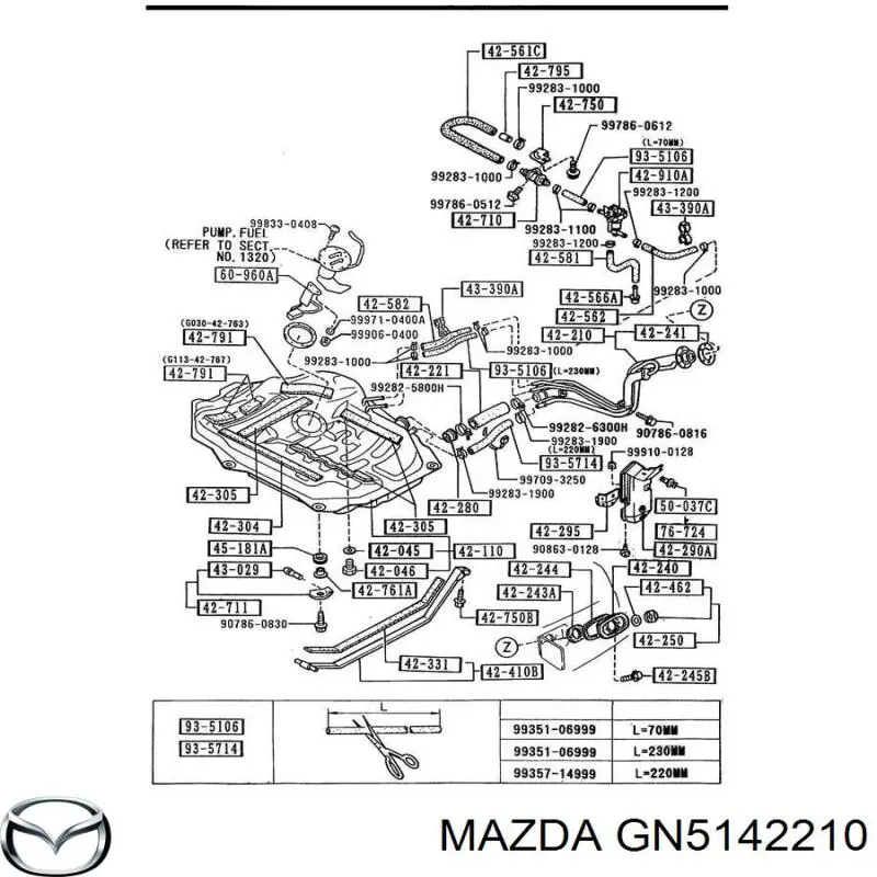Купити GN5142210 Mazda Шланг заливної горловини, паливного бака