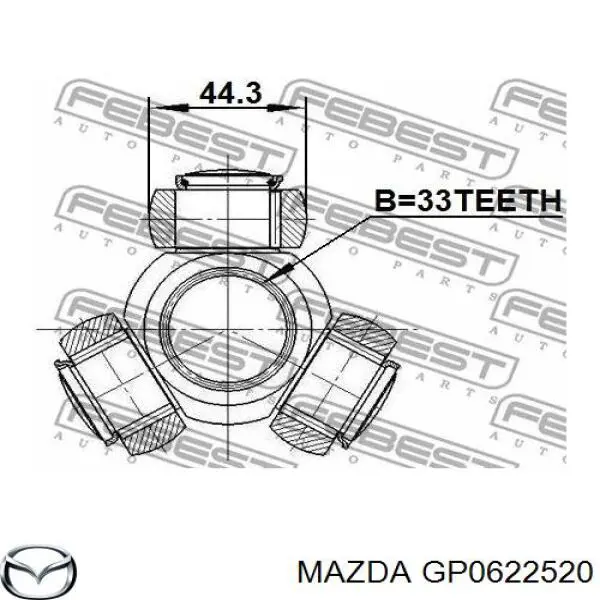 ШРУС внутрішній, передній, правий GP0622520 Mazda