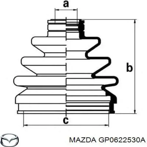 Купити GP0622530A Mazda Пильник гранати зовнішній, лівий