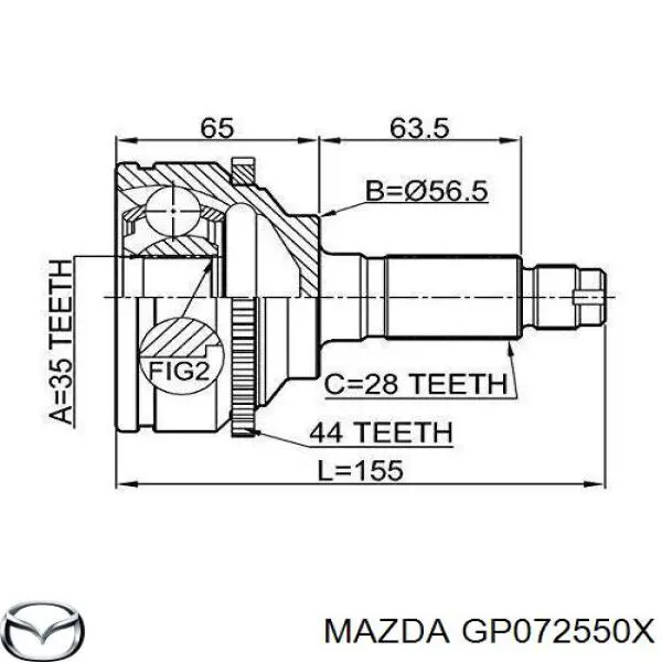 ШРКШ внутрішній, передній, правий Mazda GP072550X ціна, від 46.82 USD