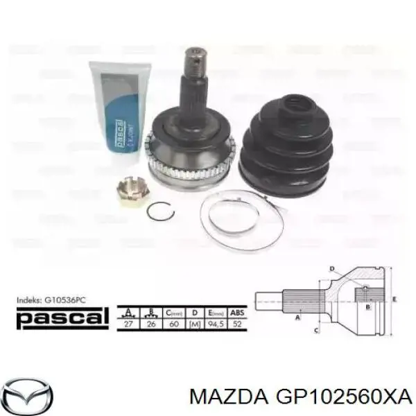 GP102560XA Mazda піввісь (привід передня, ліва)
