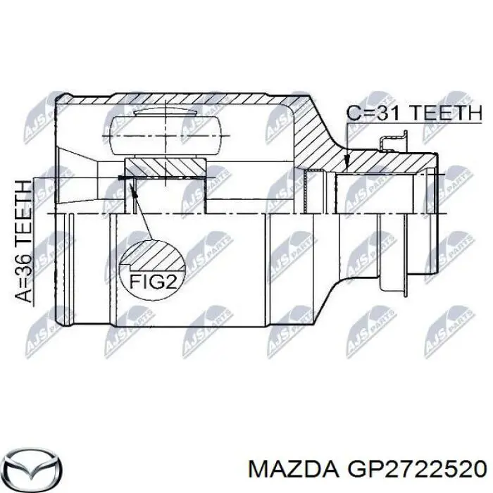 ШРКШ внутрішній, передній, правий Mazda GP2722520 ціна, від 46.65 USD