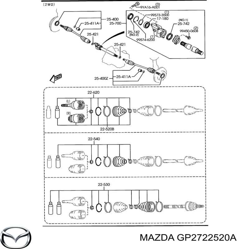 GP2722520A Mazda шрус внутрішній, передній, правий