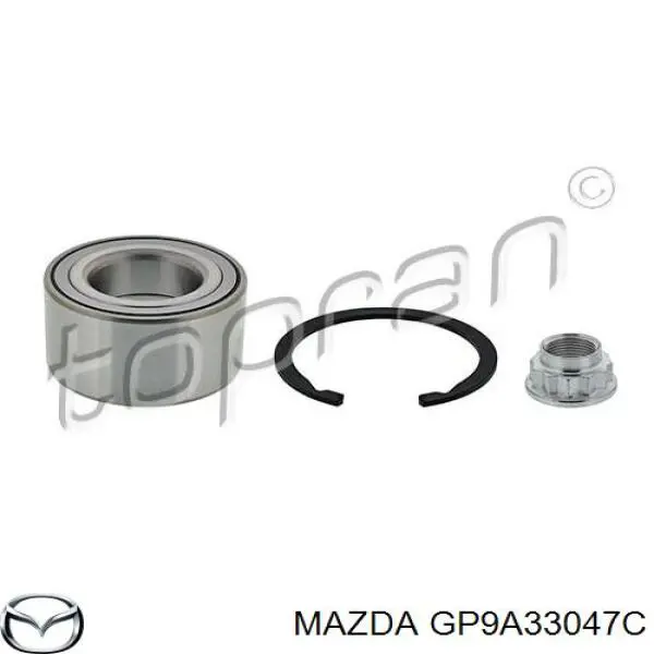 Комплект підшипник маточини передньої Mazda GP9A33047C ціна, від 22.87 USD