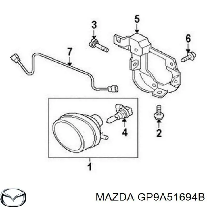 Кронштейн кріплення протитуманною фари, лівою Mazda CX-7 Grand Touring (Мазда CX-7)