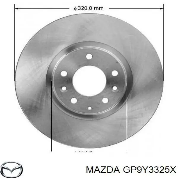 Гальмівні диски передні GP9Y3325X Mazda