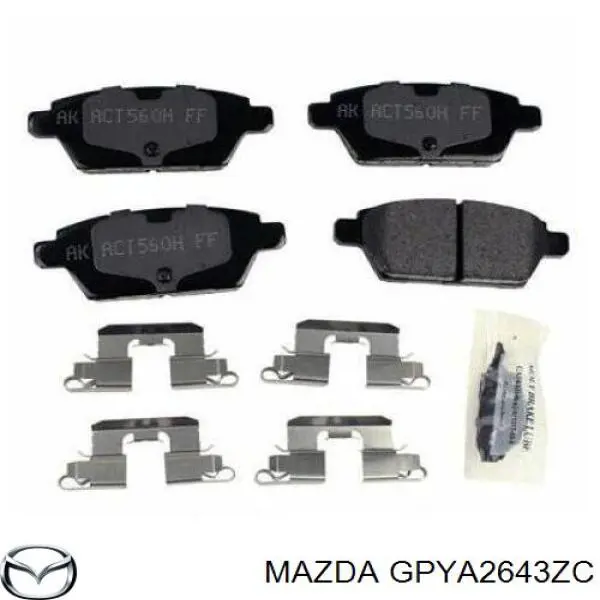 GPYA2643ZC Mazda колодки гальмові задні, дискові