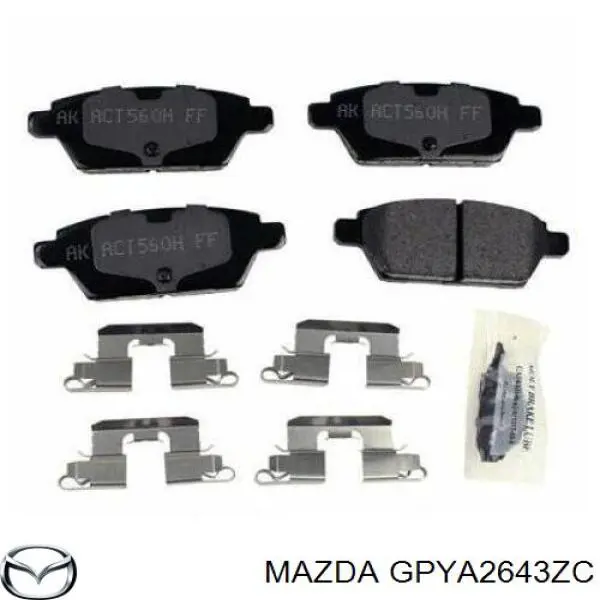 Колодки гальмові задні, дискові GPYA2643ZC Mazda