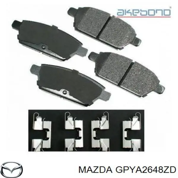 GPYA2648ZD Mazda Колодки гальмівні задні, дискові
