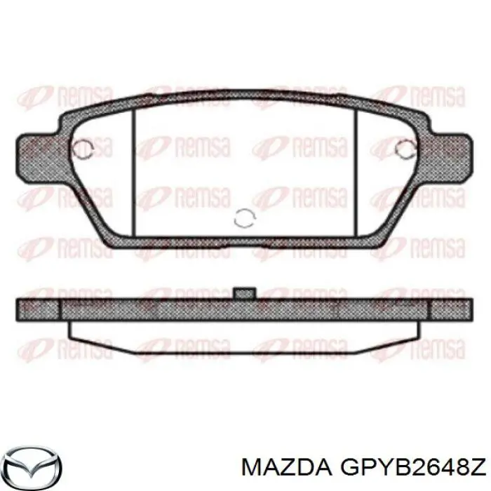 GPYB2648Z Mazda колодки гальмові задні, дискові