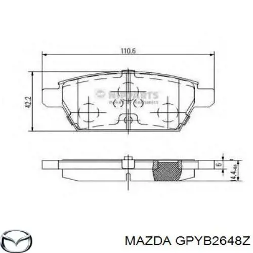 GPYB2648Z Mazda Колодки гальмівні задні, дискові
