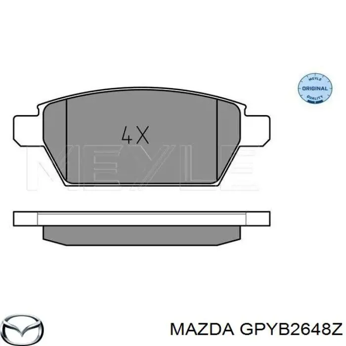 Задні гальмівні колодки Mazda GPYB2648Z ціна, від 20.39 USD
