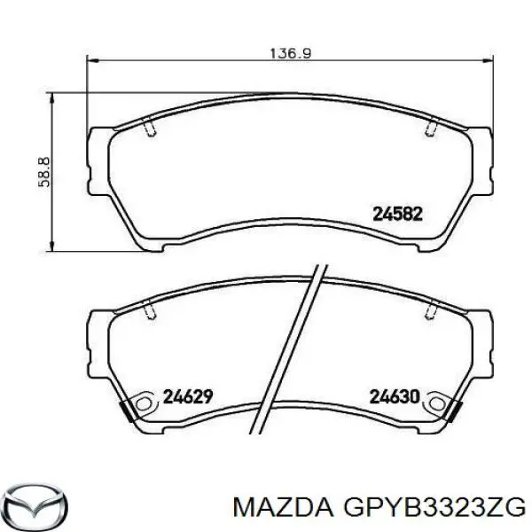 Купити GPYB3323ZG Mazda Колодки гальмівні передні, дискові