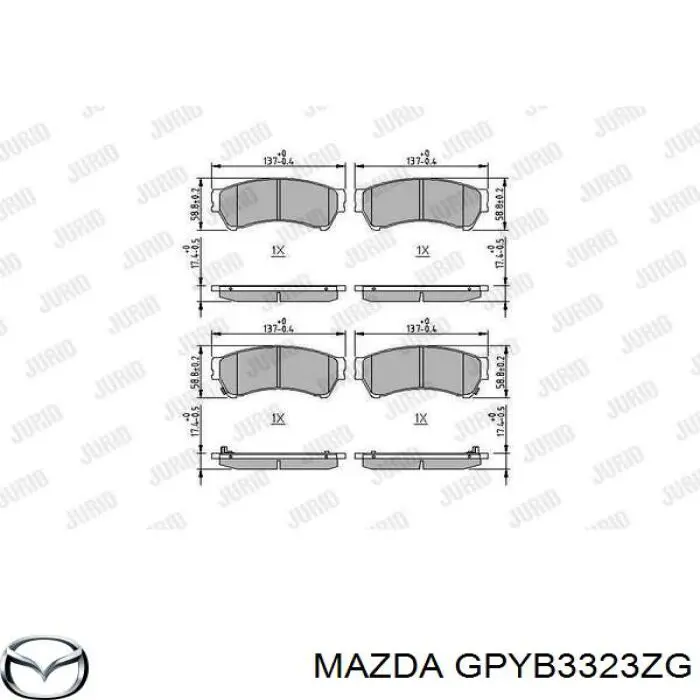 GPYB3323ZG Mazda Передні гальмівні колодки